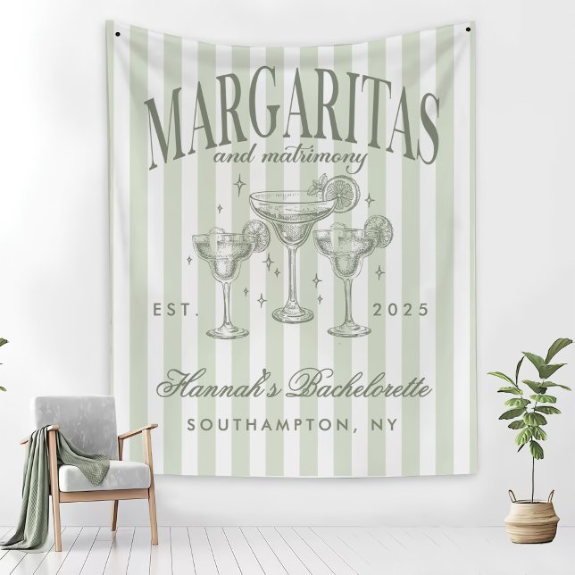 Retro Moderne Margaritas und Matrimone Striped Bac Fleecedecke (Von Creator hochgeladen)
