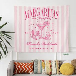 Retro Moderne Margaritas und Matrimone Striped Bac Fleecedecke