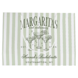 Retro Moderne Margaritas und Matrimone Striped Bac Große Geschenktüte