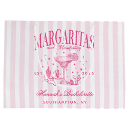Retro Moderne Margaritas und Matrimone Striped Bac Große Geschenktüte