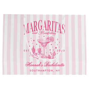 Retro Moderne Margaritas und Matrimone Striped Bac Große Geschenktüte