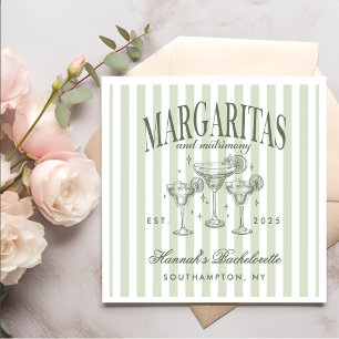 Retro Moderne Margaritas und Matrimone Striped Bac Serviette