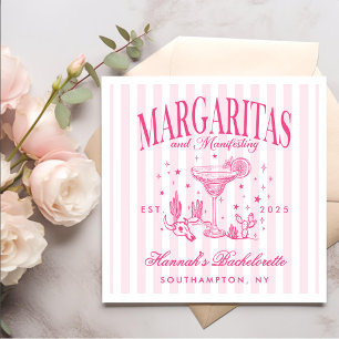 Retro Moderne Margaritas und Matrimone Striped Bac Serviette