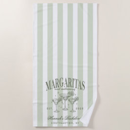 Retro Moderne Margaritas und Matrimone Striped Bac Strandtuch