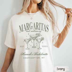 Retro Moderne Margaritas und Matrimone Striped Bac T-Shirt