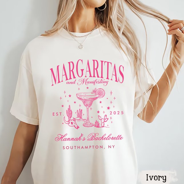 Retro Moderne Margaritas und Matrimone Striped Bac T-Shirt (Von Creator hochgeladen)