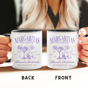 Retro Moderne Margaritas und Matrimony-Gestreifter Kaffeetasse