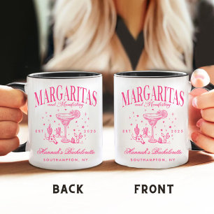 Retro Moderne Margaritas und Matrimony gestreifter Kaffeetasse