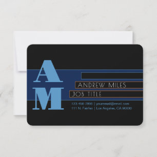 Retro-moderne Monogram & bearbeitbare Formen & Far Mitteilungskarte