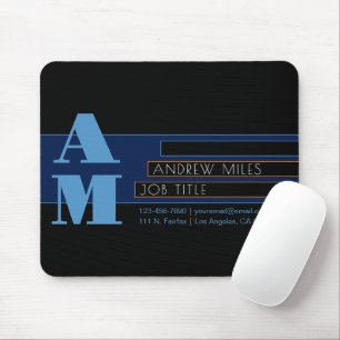 Retro-moderne Monogram & bearbeitbare Formen & Far Mousepad