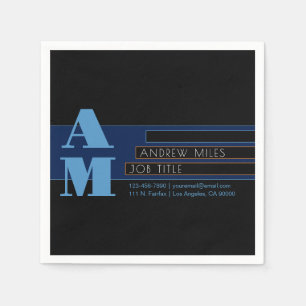 Retro-moderne Monogram & bearbeitbare Formen & Far Serviette