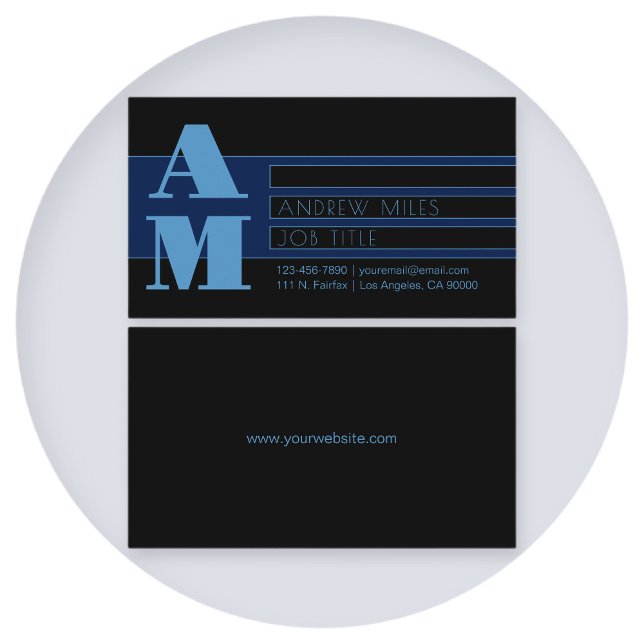 Retro-moderne Monogram & bearbeitbare Formen & Far Visitenkarte (Von Creator hochgeladen)