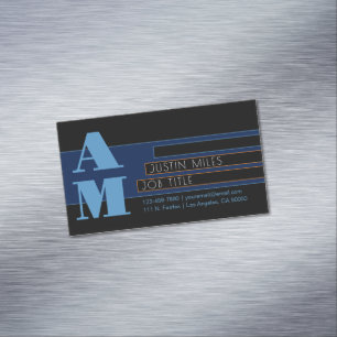 Retro-moderne Monogramm- & Designvorlage Magnetische Visitenkarte