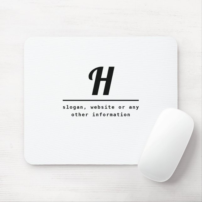 Retro-moderne Monogramm- & Geschäftsinformation (o Mousepad (Mit Mouse)