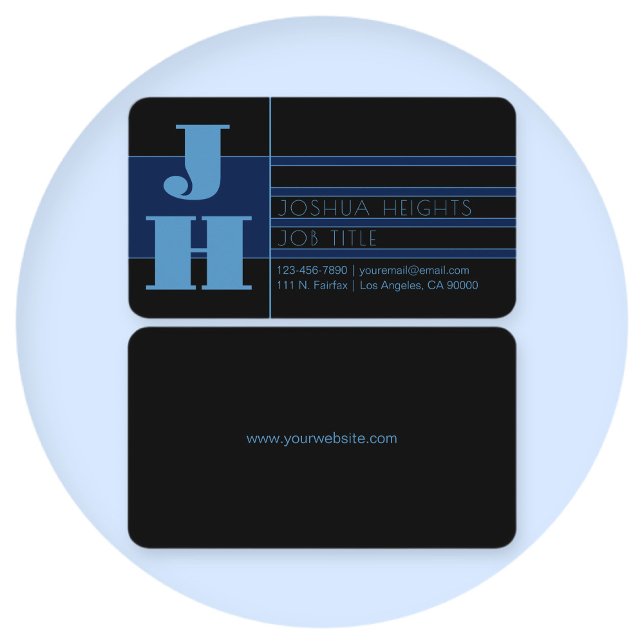 Retro-moderne Monogramme & editierbare Formen & Fa Visitenkarte (Von Creator hochgeladen)