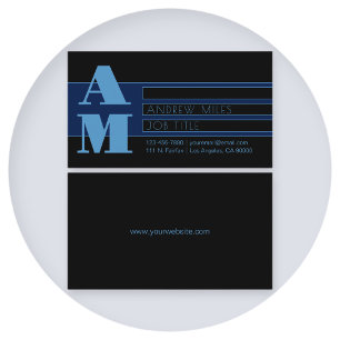 Retro-moderne Monogramme & editierbare Formen & Fa Visitenkarte