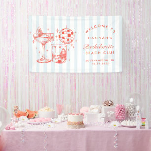 Retro-moderne orange und blaue Streifen Junggesell Banner