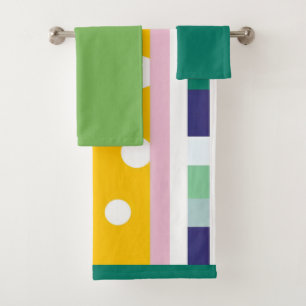 Retro Moderne Pop-Kunst des Mittelalters inspirier Badhandtuch Set