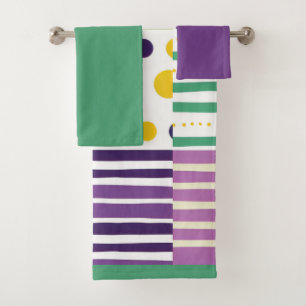 Retro Moderne Pop-Kunst des Mittelalters inspirier Badhandtuch Set