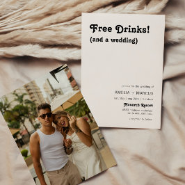 Retro Moderne, schicke Getränke für Hochzeiten Einladung