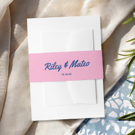 Retro Moderne Schrift Fett Farbige Rosa Hochzeit Einladungsbanderole