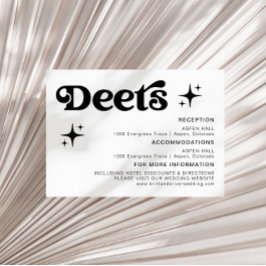 Retro Moderne Schwarz-Weiß-Hochzeitsdetails Begleitkarte