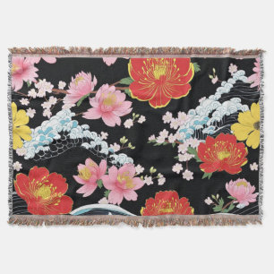 Retro Moderne Seigaiha Sakura Blumen Japan Party Decke