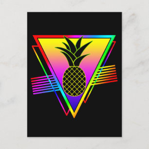 Retro Moderne Silhouette Ananas Sommerfrucht Postkarte