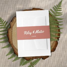 Retro-Moderne Terracotta-Hochzeit in Fettschrift Einladungsbanderole
