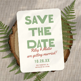 Retro Moderne Typografie Fette Funky Erdtöne Hochz Save The Date