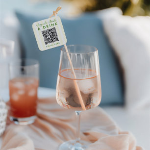 Retro Moderne Vintage Gelbe Junggesellinnen QR-Cod Quadratischer Aufkleber