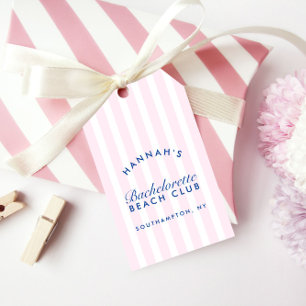 Retro Moderne Vintage Marine & Pink Bachelorette Geschenkanhänger