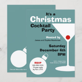 Retro Moderne Weihnachtszeit-Party Einladung