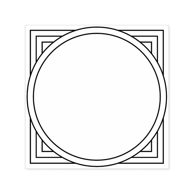 Retro-Moderner Art-Déco-Inspirierter geometrischer Permastempel (Design)