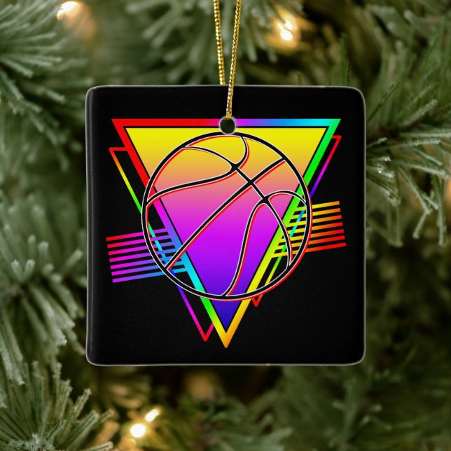 Retro-moderner Basketball Keramikornament (Baum)