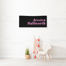 Retro-moderner bearbeitbarer Text | Schwarz & Pink Banner