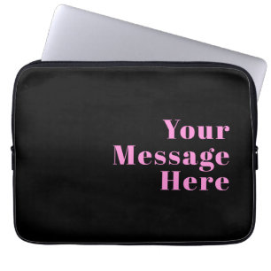 Retro-moderner bearbeitbarer Text Schwarz & Pink Laptopschutzhülle