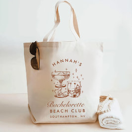 Retro-moderner blauer und brauner Junggesellinnena Tragetasche