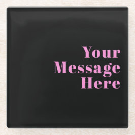 Retro-moderner editierbarer Text | Schwarz & Pink Glasuntersetzer