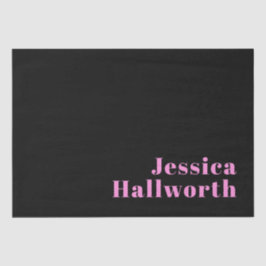 Retro-moderner editierbarer Text | Schwarz & Pink Seidenpapier