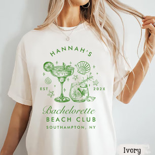Retro-moderner grüner und gelber Junggesellinnen-A T-Shirt