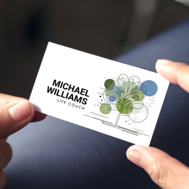 Retro Moderner Minimalistischer Treppencoach Blau/ Visitenkarte (Von Creator hochgeladen)