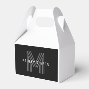 Retro-moderner Name/n Editierbares Monogramm Schwa Geschenkschachtel