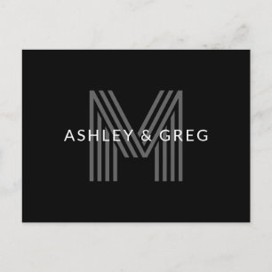 Retro-moderner Name/n Editierbares Monogramm Schwa Postkarte