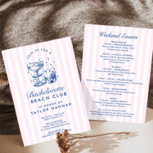 Retro-moderner rosa und blauer Junggesellinnenabsc