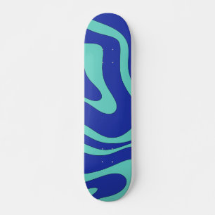 Retro Modernes, Abstraktes, flüssiges Muster Skateboard