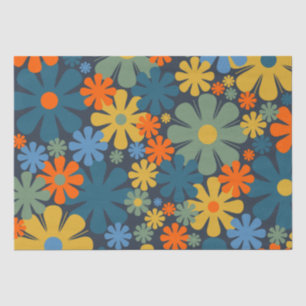 Retro Modernes Blumenmuster Seidenpapier
