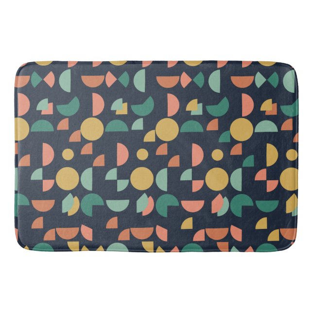 Retro Modernes geometrisches Tribal Badematte (Vorderseite)