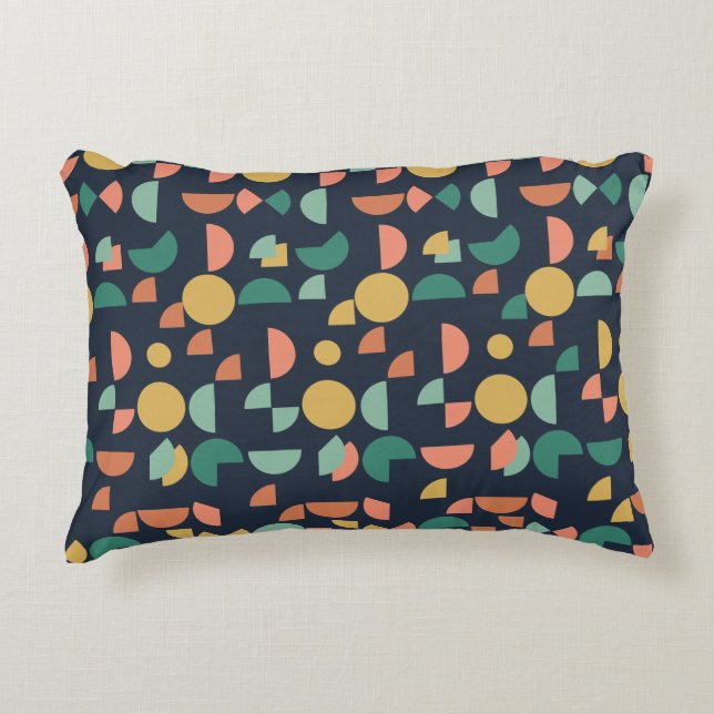 Retro Modernes geometrisches Tribal Dekokissen (Vorderseite)