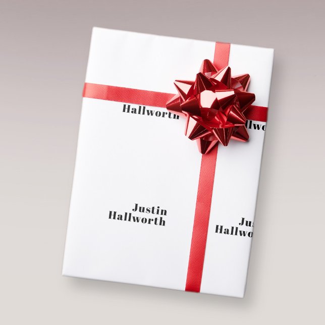 Retro modernes minimalistisches Namens- oder Gesch Geschenkpapier (Von Creator hochgeladen)